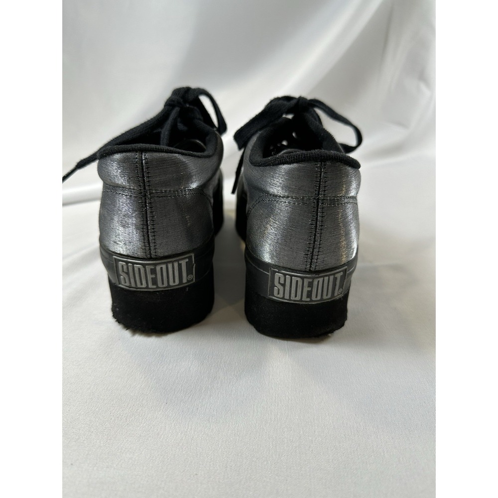 Sideout Sister Company Volatile Vtg Platform Lizzie Silver Black Shoes Women Sz8 - Picture 5 of 10